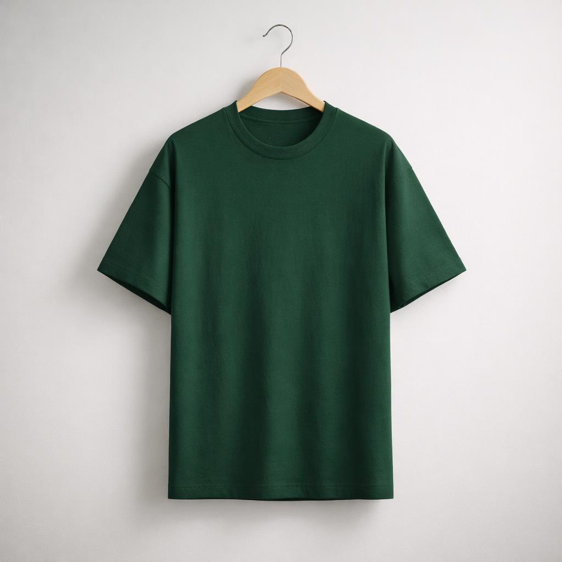 Bottle Green Plain | Oversized T-Shirt | Minimalist — front view