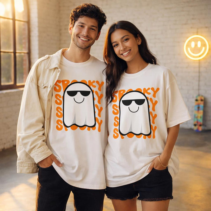 Spooky | Oversized T-Shirt | Ghost & Sunglasses Graphic — front view