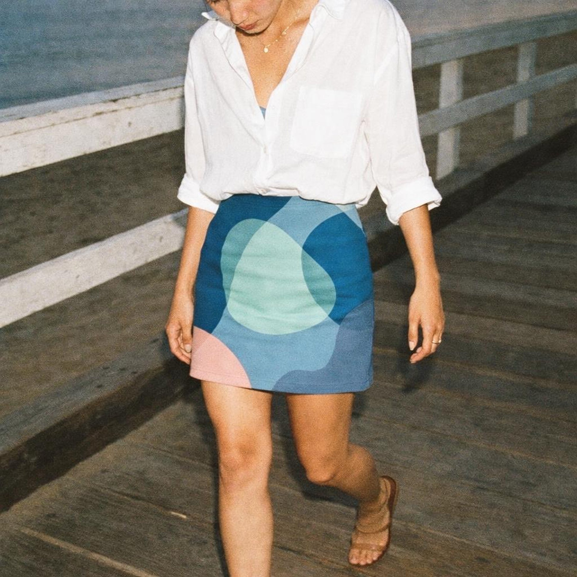 Aqua Flow | Mini Skirt | Cool Tones — lifestyle