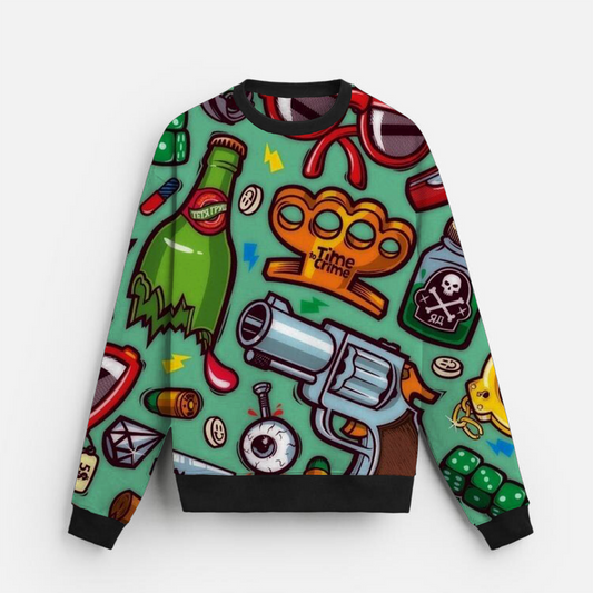 Rebel Vibes | Street Art | Edgy Print | Green Hoodie