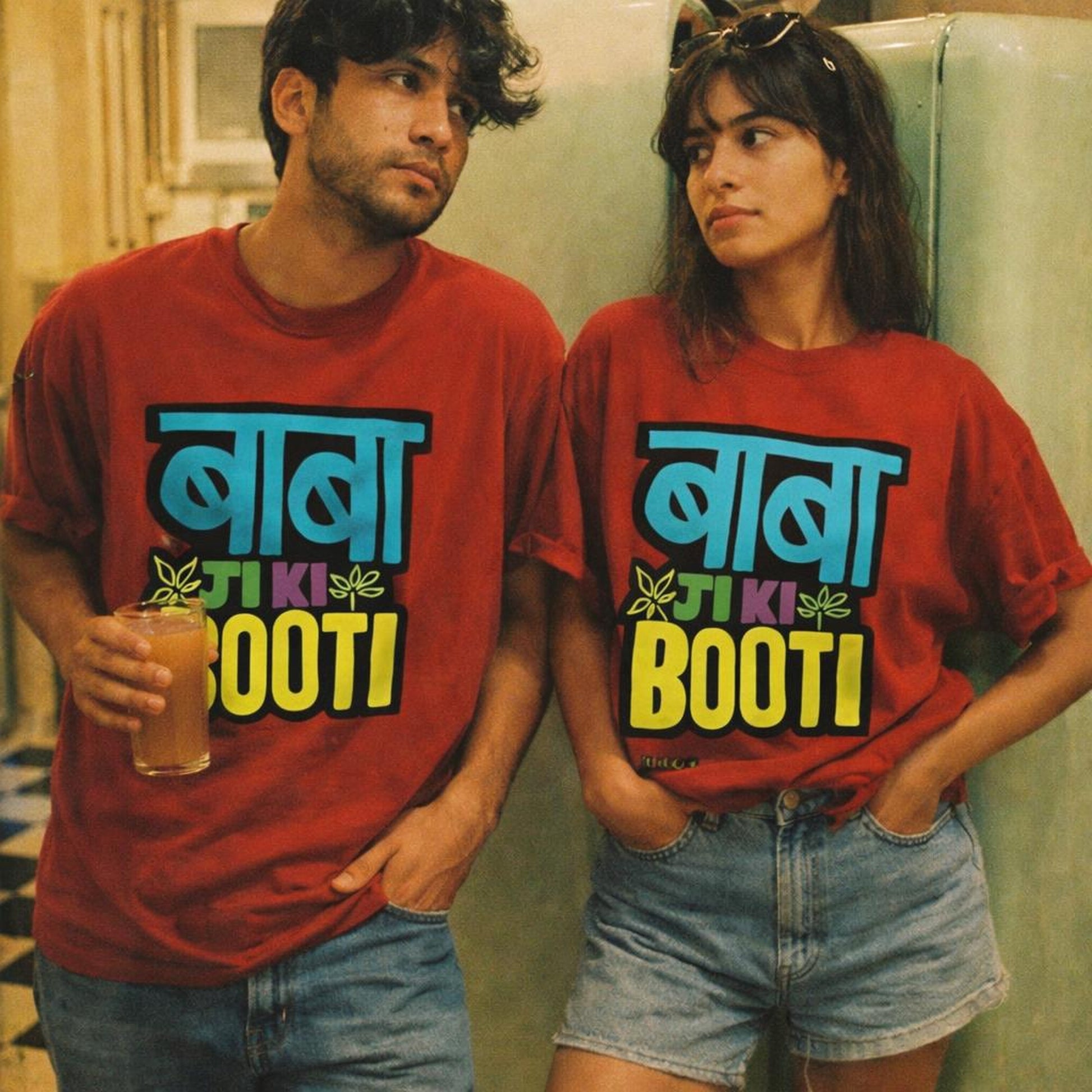Baba Ji Ki Booti | Oversized T-Shirt | Red Gradient — design detail