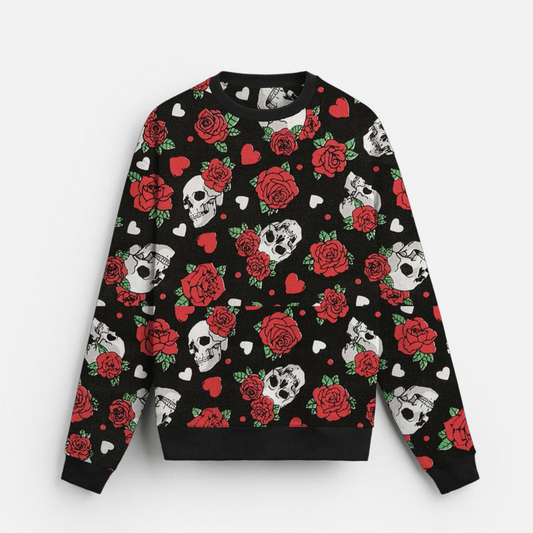 SkullRose | GothicTattoo | LoveAndDeath | Black Sweatshirt