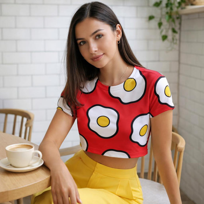 Fried Egg Dreams | Crop Top | Red & White Graphic · lifestyle