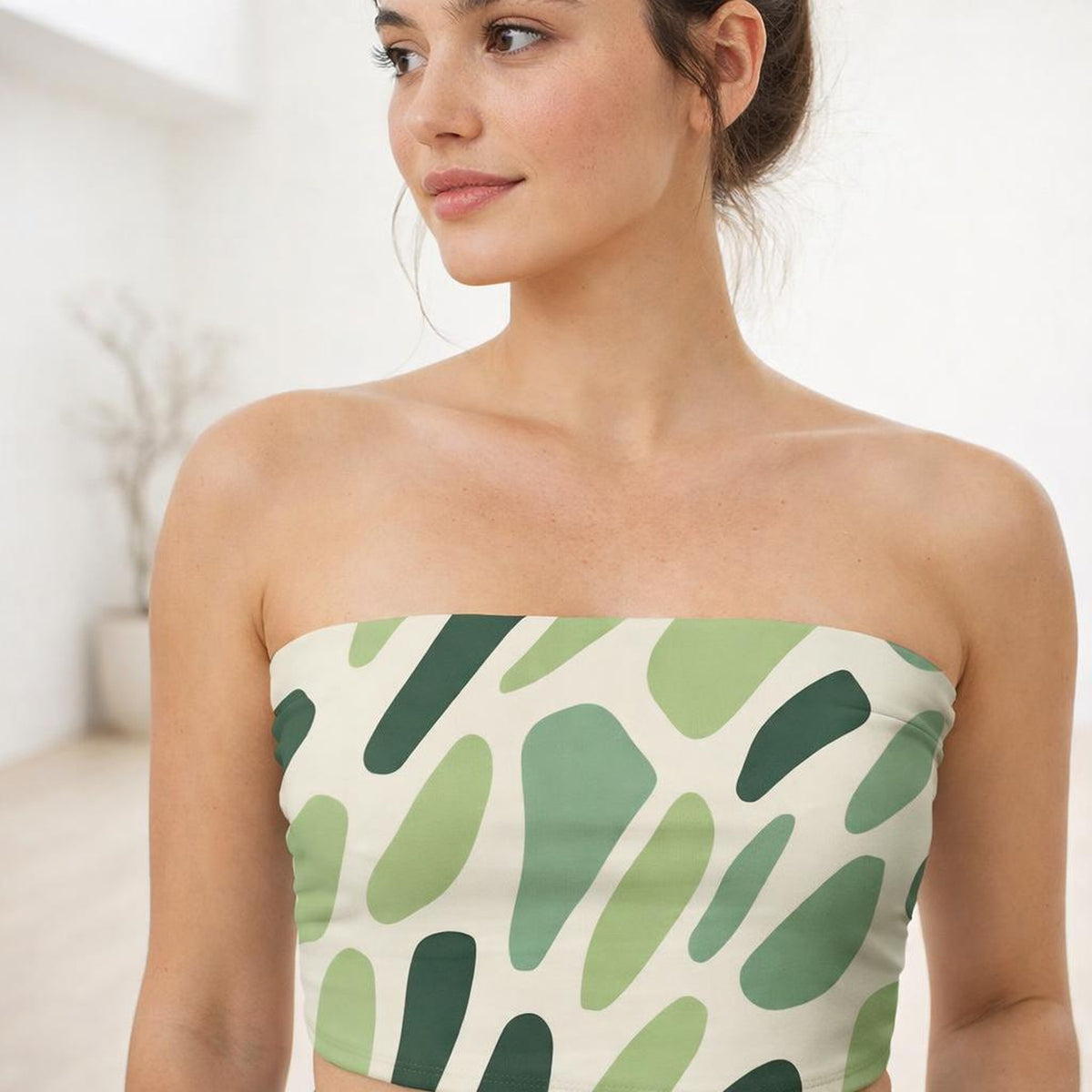 Verdant Drift | Tube Top | Green Camo · front view