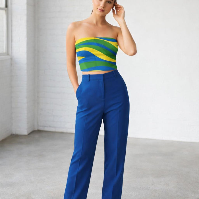 Tropical Wave Rush | Tube Top | Zigzag Waves · front view