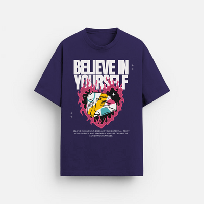 Believe In Yourself | Oversized T-Shirt | Pink & Yellow Gradient