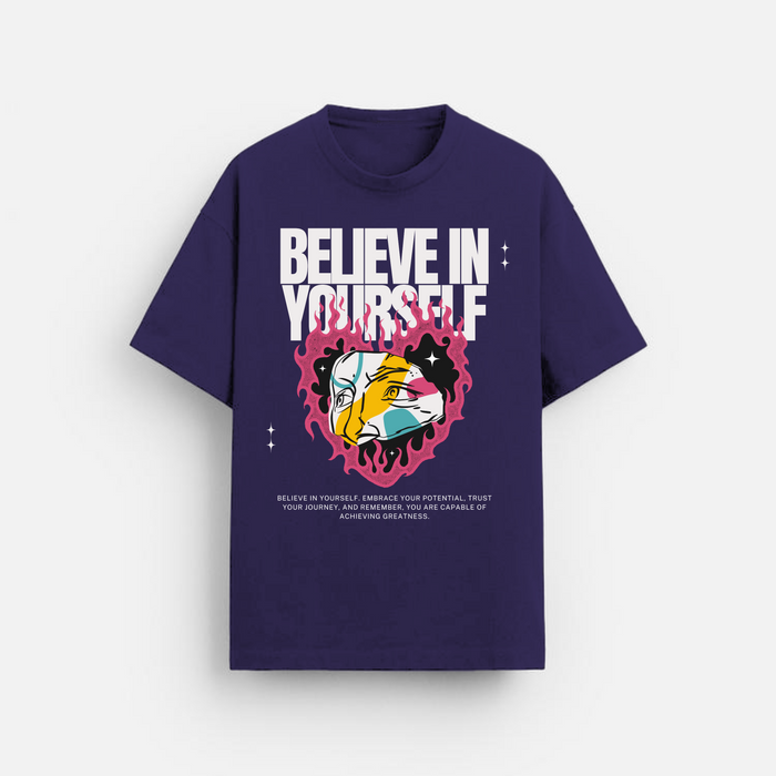 Believe In Yourself | Oversized T-Shirt | Pink & Yellow Gradient