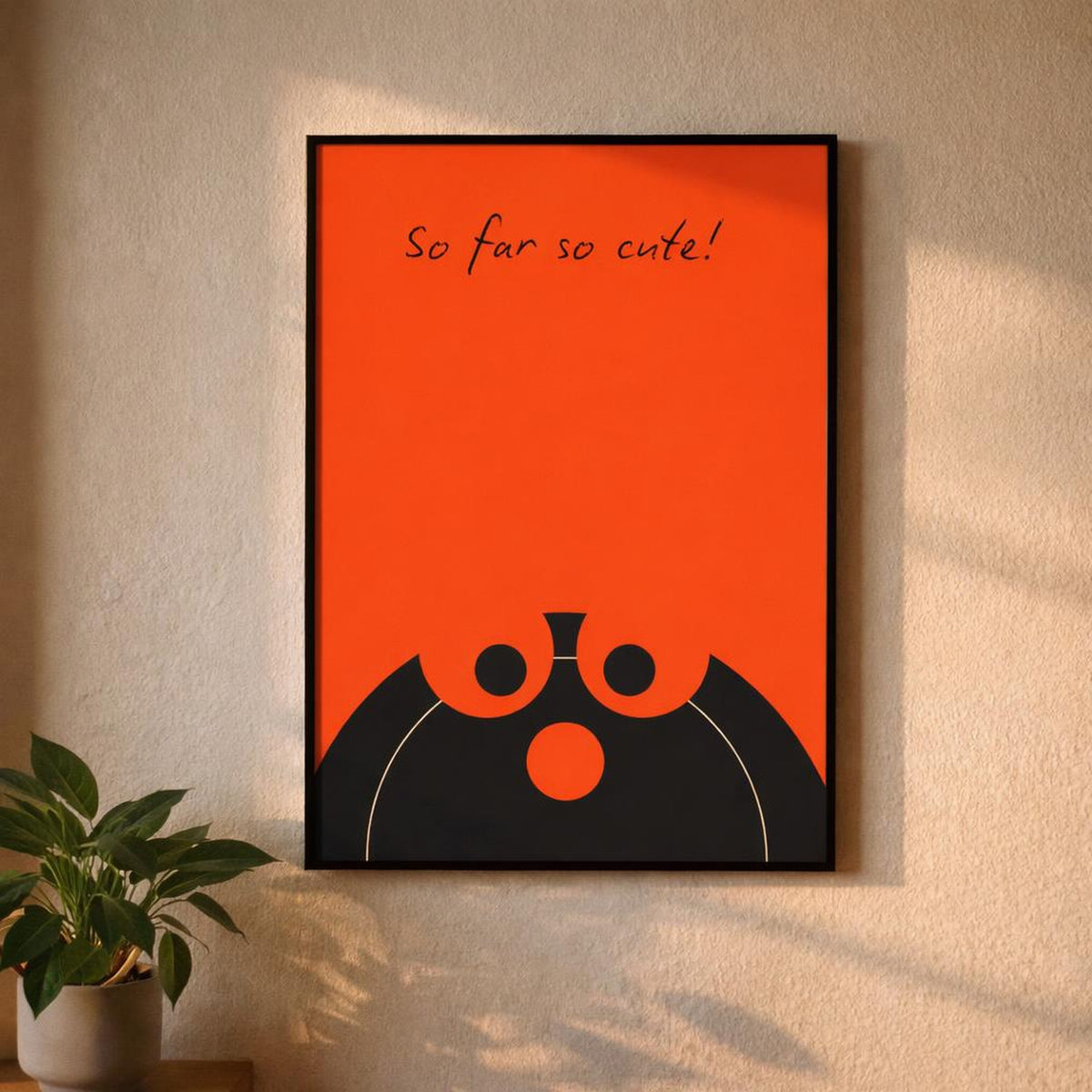 Bat Cute Energy | A3 Poster | Orange & Black Print · design detail