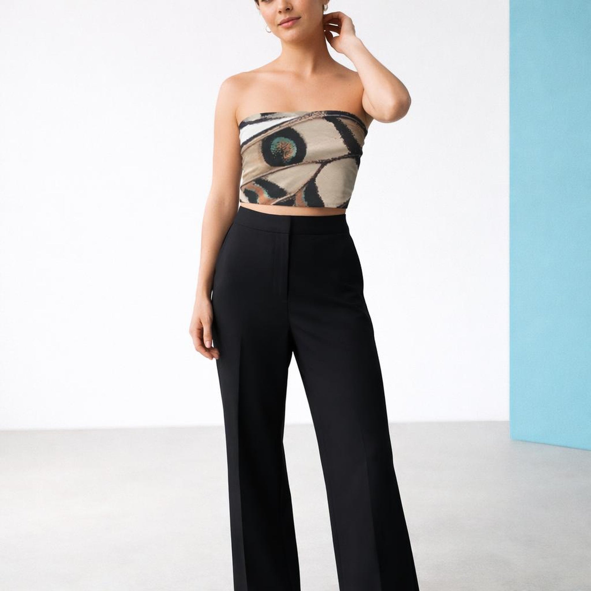Desert Plume | Tube Top | Feather Print — front view