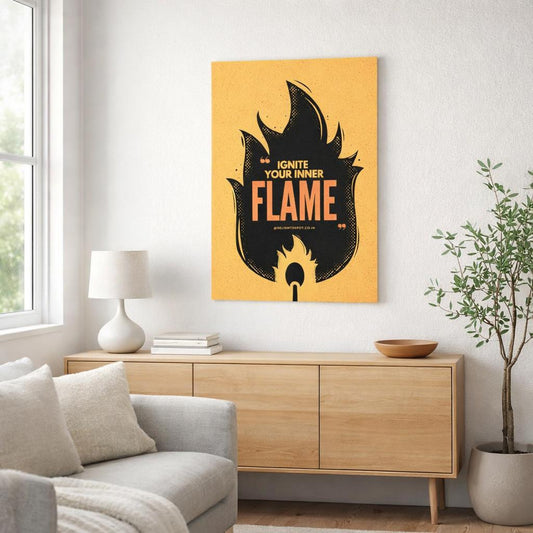 Ignite Your Inner Flame | A3 Poster | Bold Flame Graphic · front view