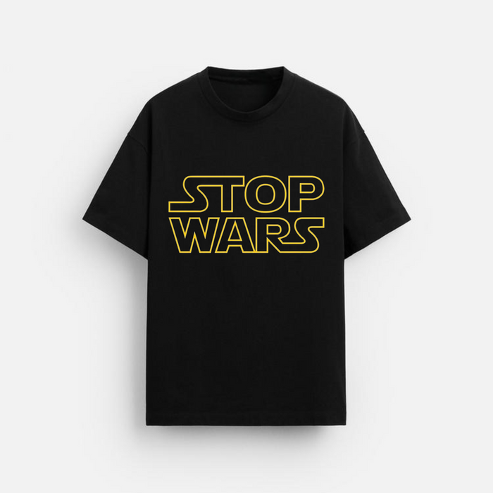 Stop Wars | Oversized T-Shirt | Bold Yellow Graphic