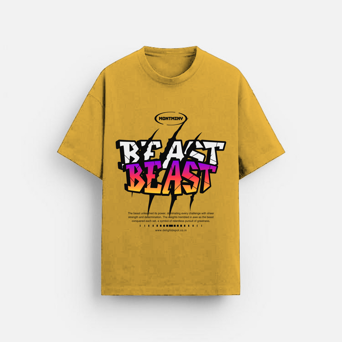 Beast | Oversized T-Shirt | Pop Art Mustard