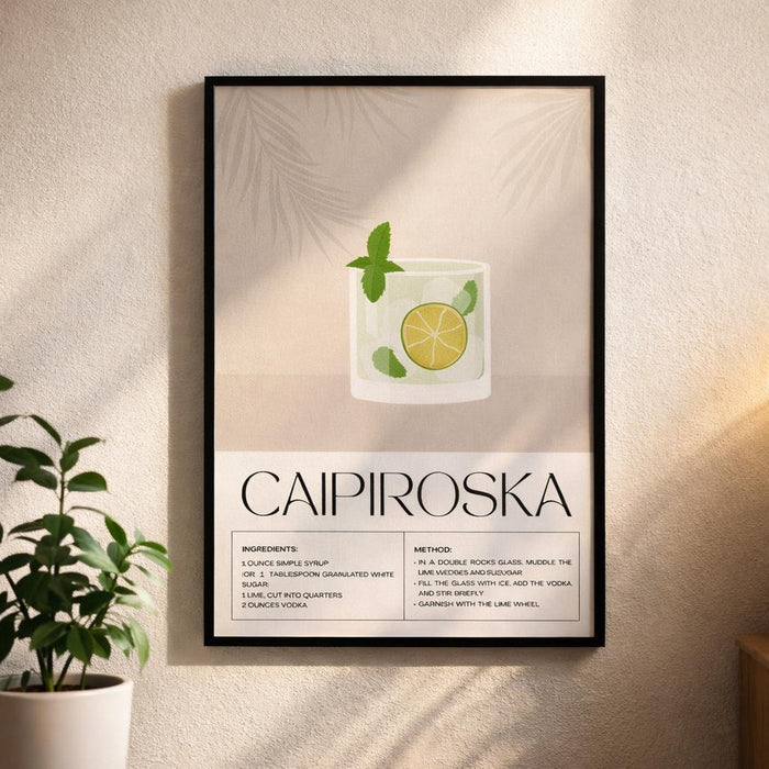 Caipiroska Recipe | A3 Poster | Cocktail Illustration — design detail