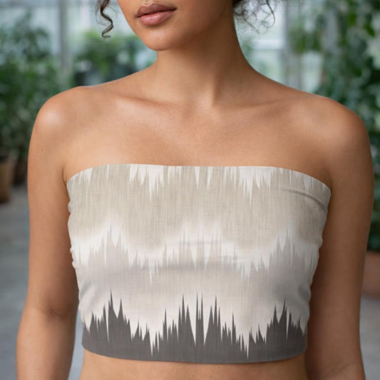Zigzag Monochrome | Tube Top | Black & White Grid — design detail