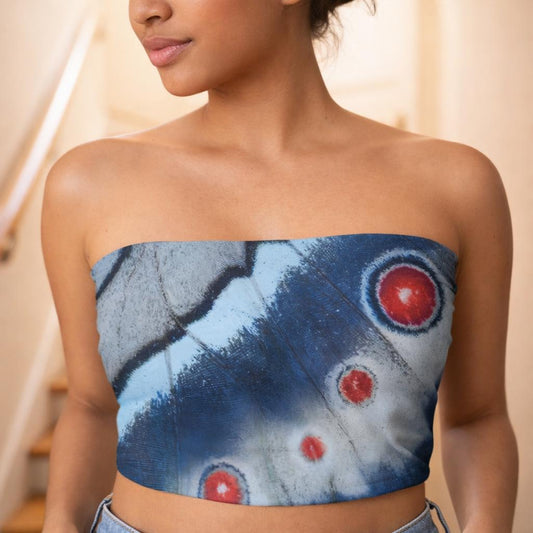 Crimson Wing | Tube Top | Abstract Circles — design detail