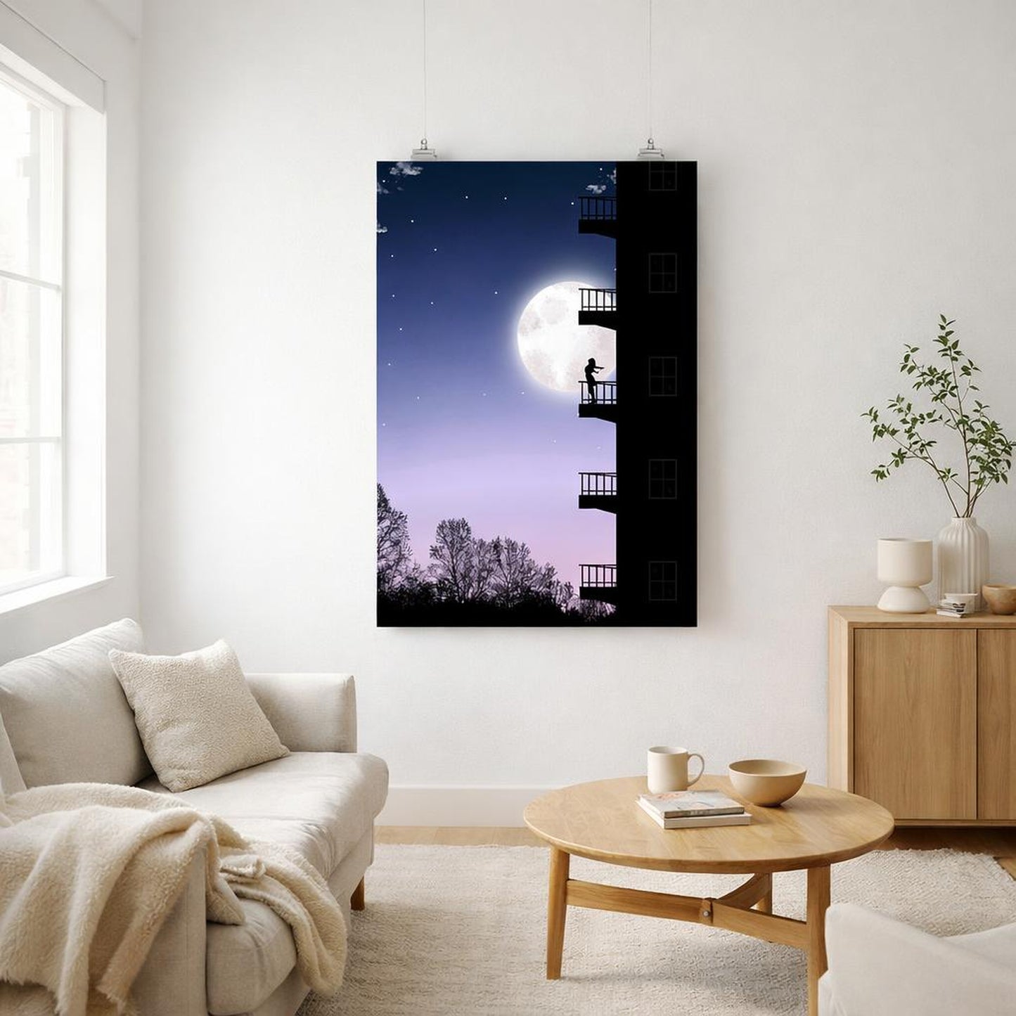 Free In The Night | A3 Poster | Starlit Silhouette — front view