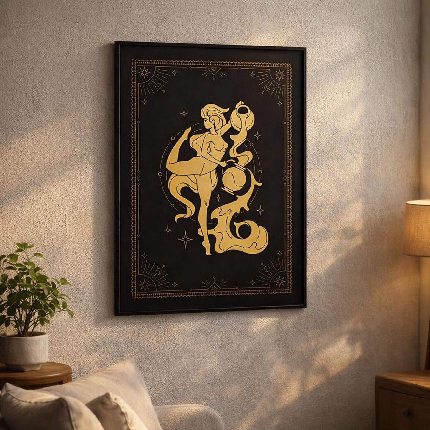 Aquarius | A3 Poster | Zodiac Wall Art — design detail