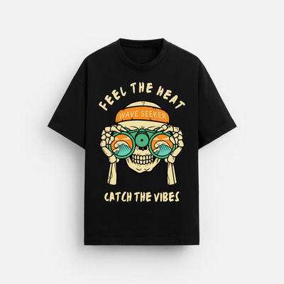 Wave Seeker | Oversized T-Shirt | Skull Surfer Graphic