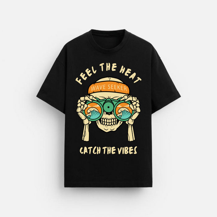 Wave Seeker | Oversized T-Shirt | Skull Surfer Graphic