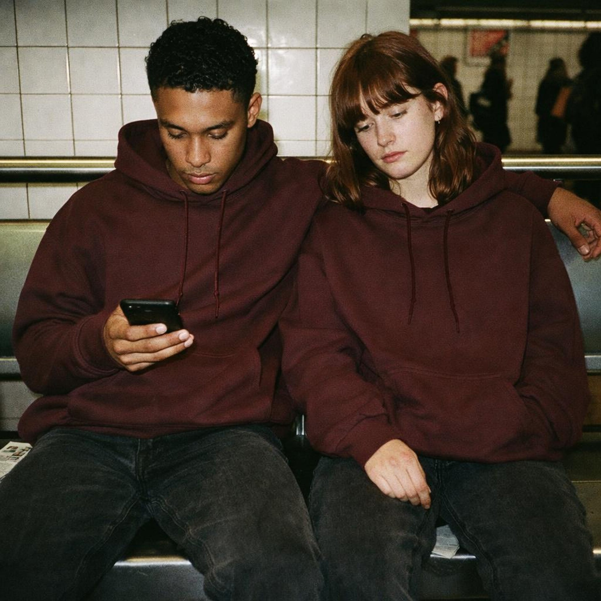 Maroon Hoodie | Plain Solid | No Pretense — front view