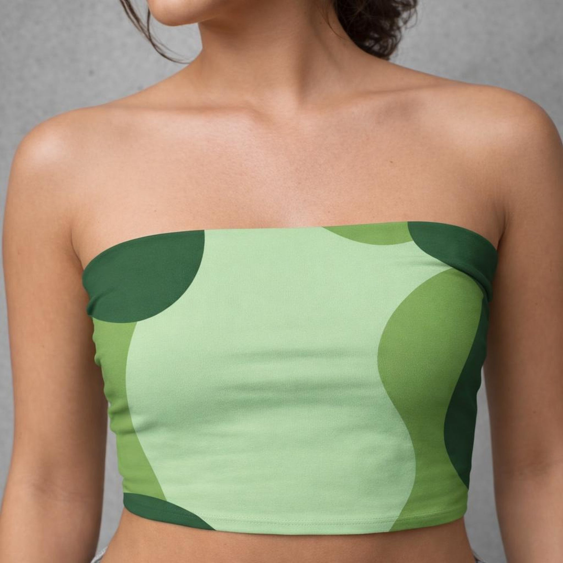 Camo Flow | Tube Top | Light Green · front view