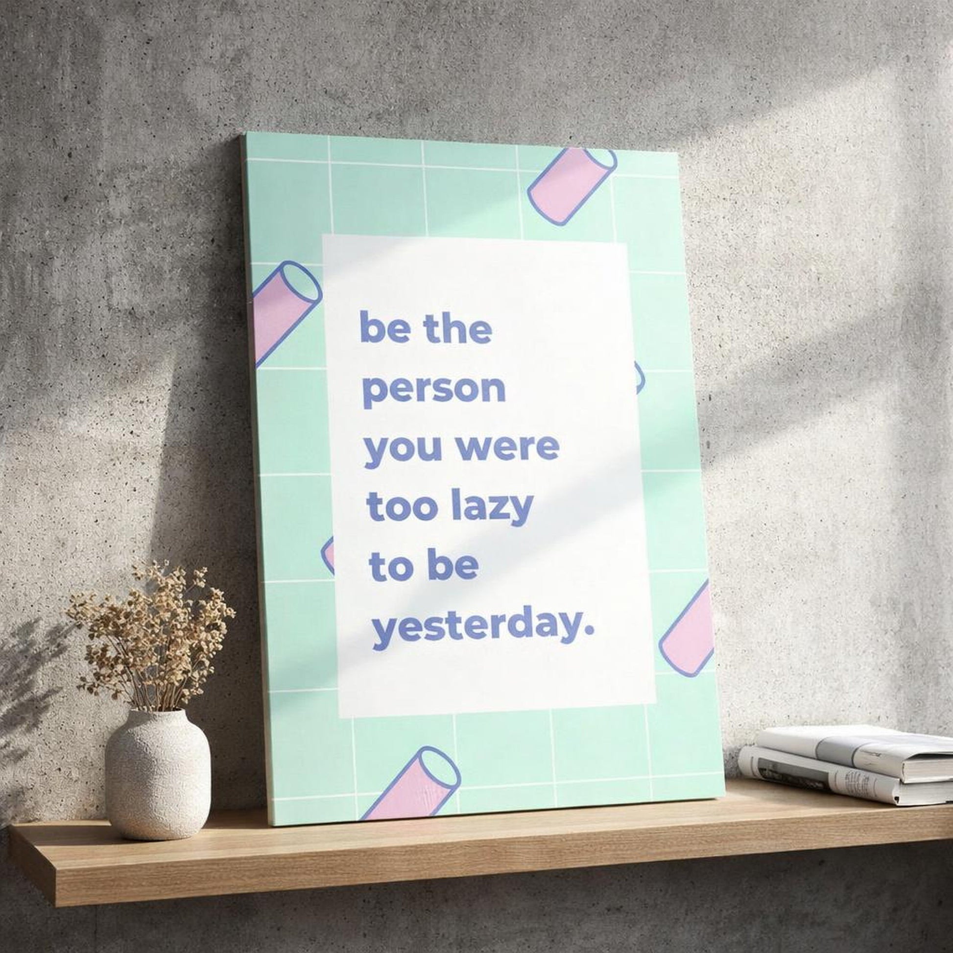 Lazy Girl Era | A3 Poster | Soft Green & Geometric — lifestyle