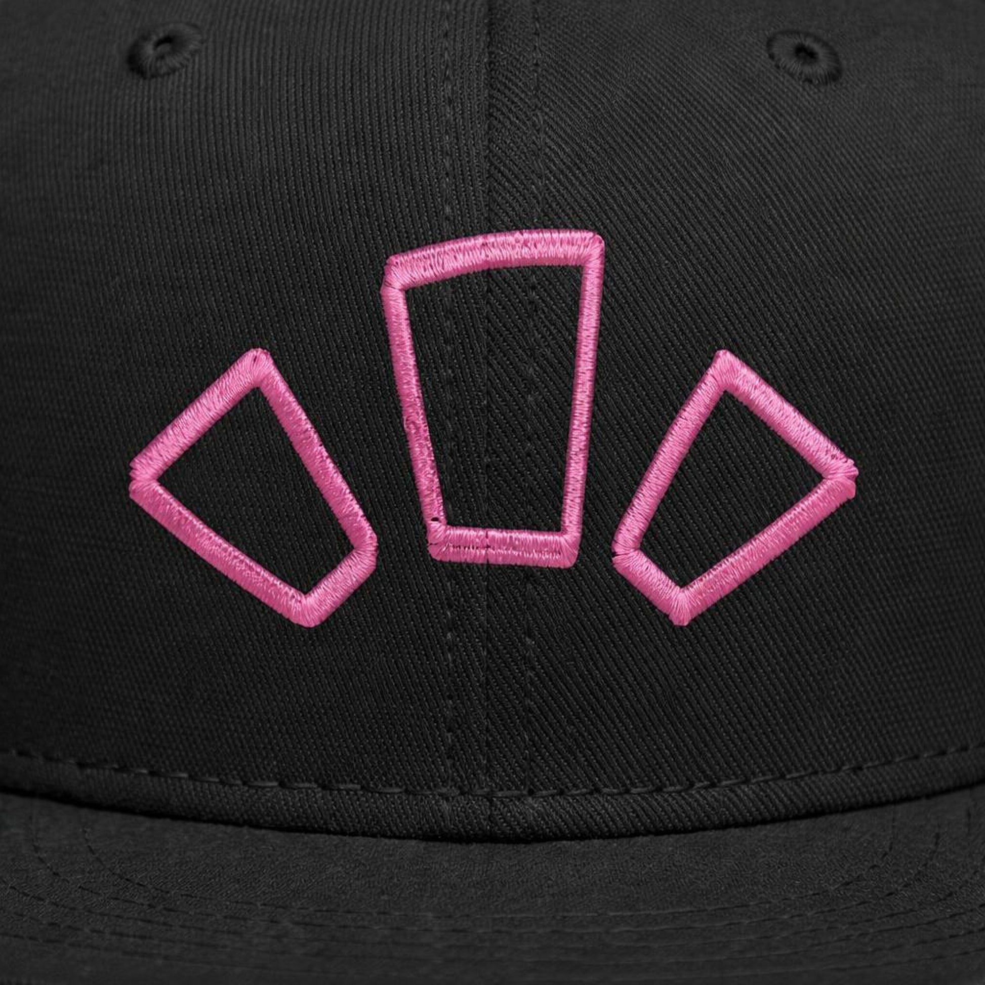 Pink Triangles | Snapback Cap | Black Cotton · lifestyle