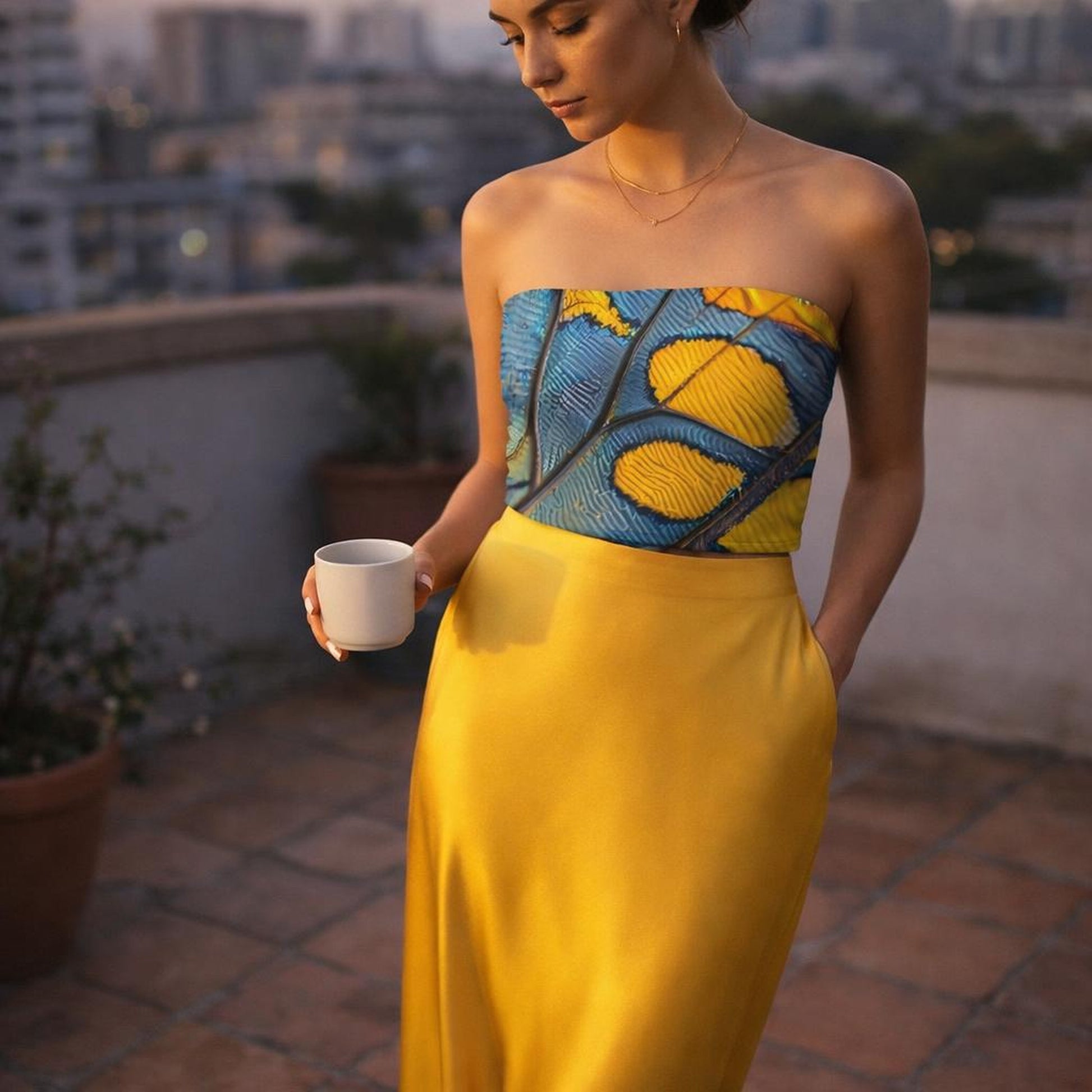 Electric Monarch | Tube Top | Butterfly Wing Graphic — lifestyle