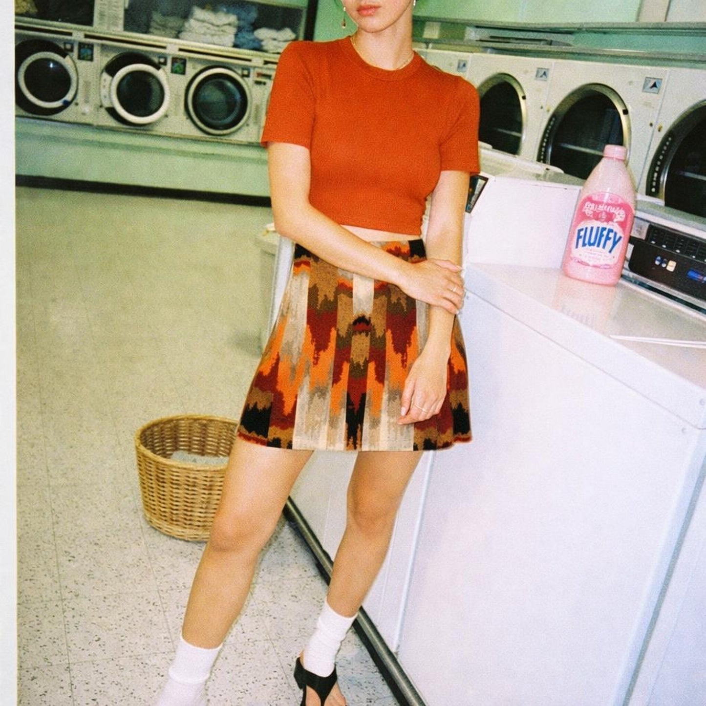 Desert Strata | Mini Skirt | Orange Zigzag — lifestyle
