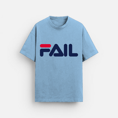 Fail | Oversized T-Shirt | Light Blue Bold Black Diagonal