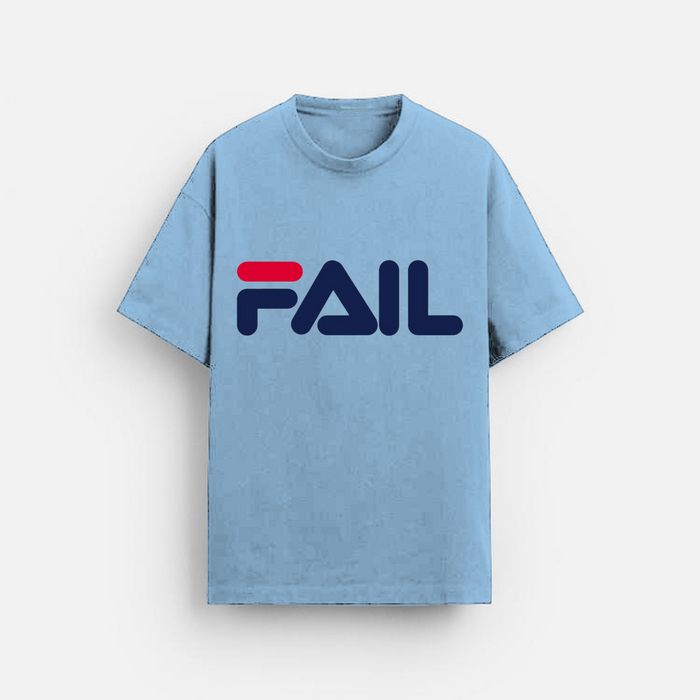 Fail | Oversized T-Shirt | Light Blue Bold Black Diagonal