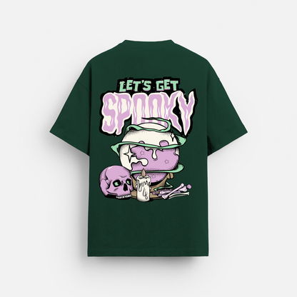 Lets Get Spooky - Oversized Classic T-Shirt Bottle Green