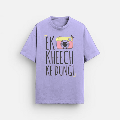 Ek Kheech Ke Dungi | Oversized T-Shirt | Lavender Camera