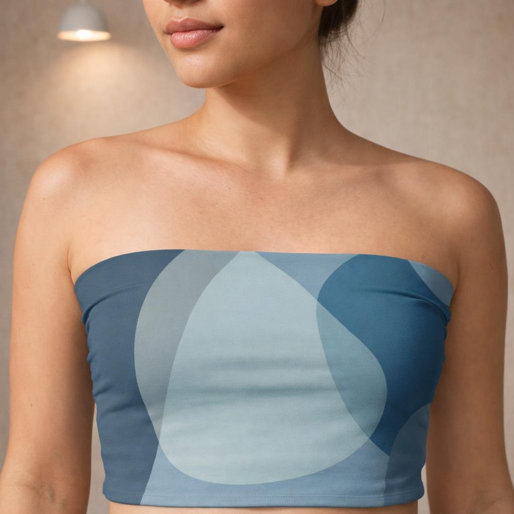 Aqua Flow | Tube Top | Cool Abstract Tones — design detail