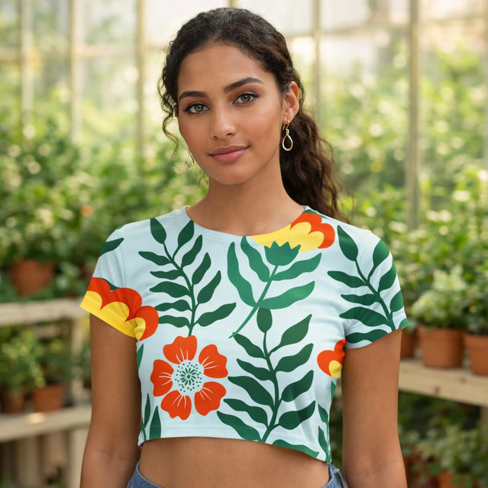Urban Lavender Haze | Crop Top | Soft Pastel Floral · front view