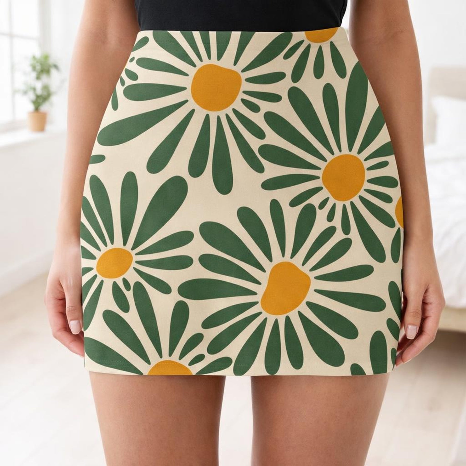 Hari Phool | Mini Skirt | Floral Print · front view