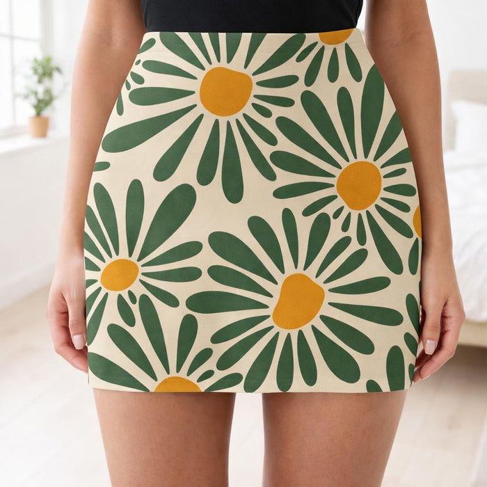 Hari Phool | Mini Skirt | Floral Print · front view