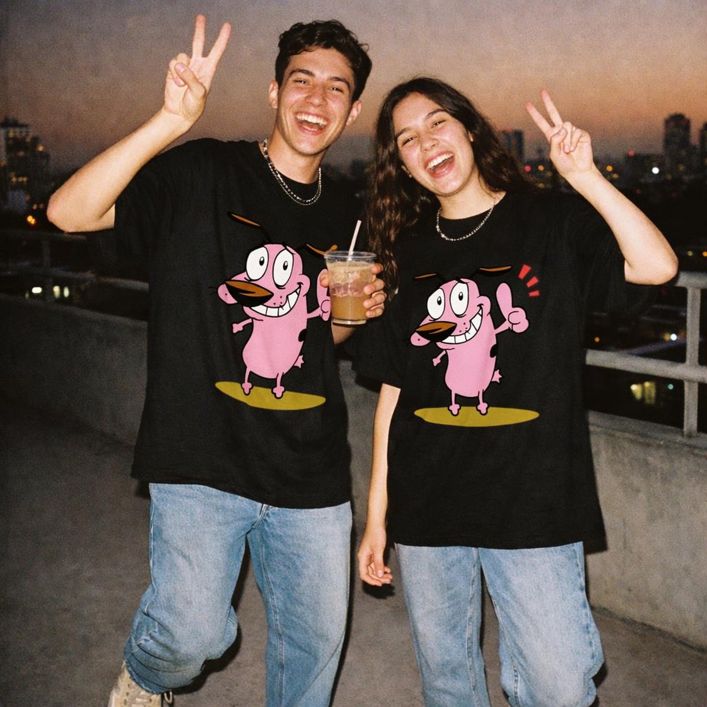 Courage | Oversized T-Shirt | Pink Dog Peace — front view