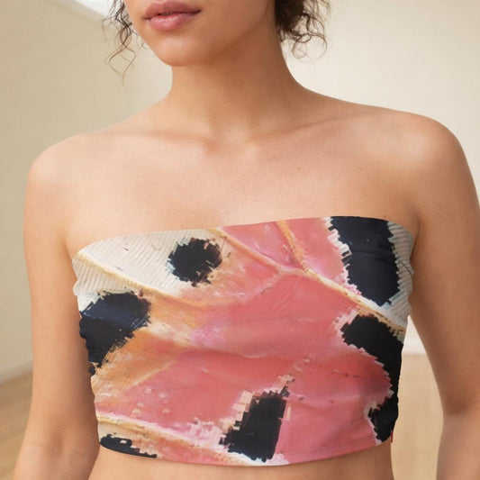 Coral Fracture | Tube Top | Abstract Print — design detail