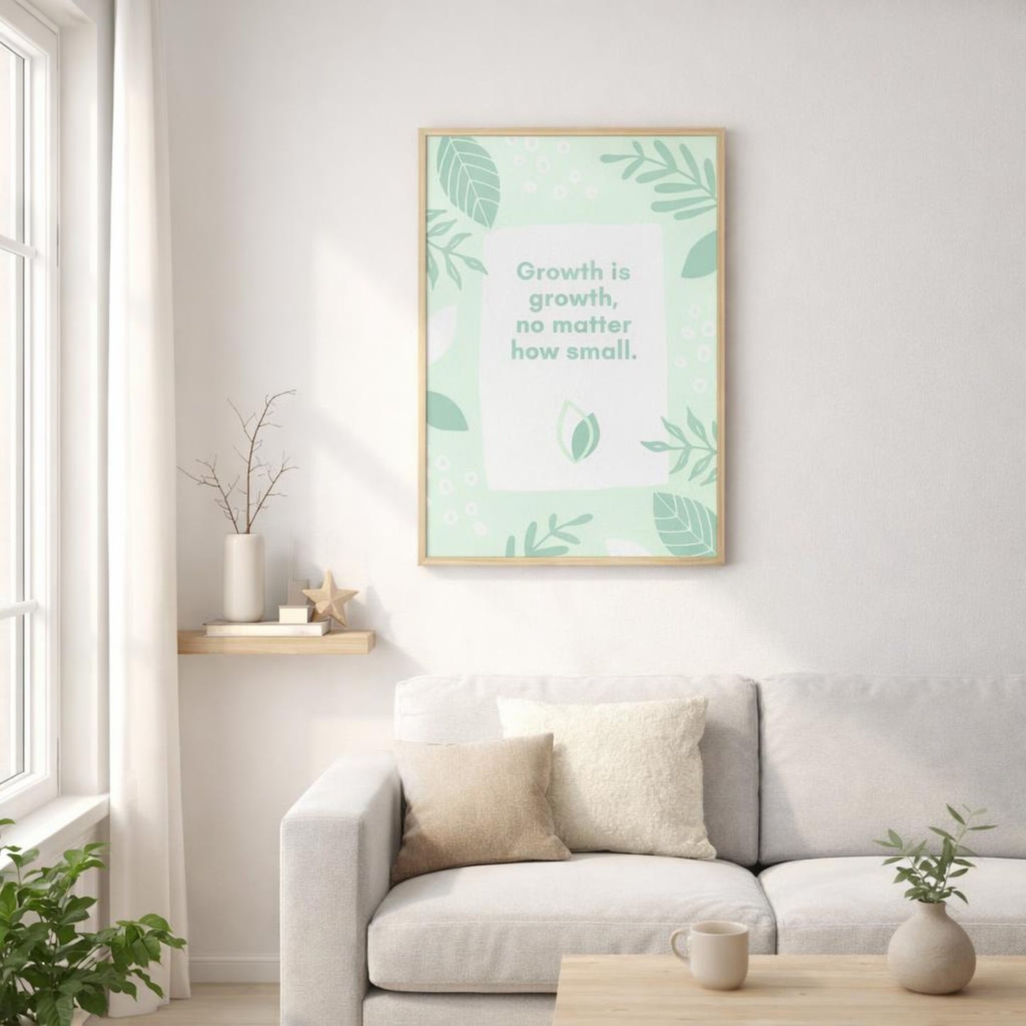 Growth Is Growth No Matter How Small | A3 Poster | Motivational Print · front view