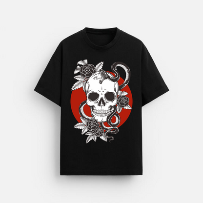 Skull n Snake - Oversized Classic T-Shirt Black