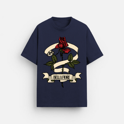Bella Fiore | Oversized T-Shirt | Red Rose Navy