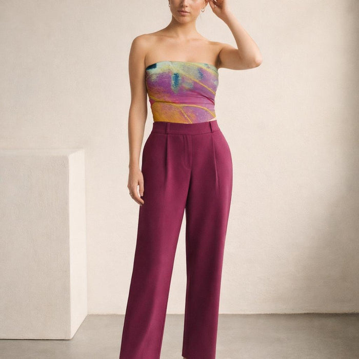 Sunflare Bloom | Tube Top | Pink, Purple & Green Wave · front view