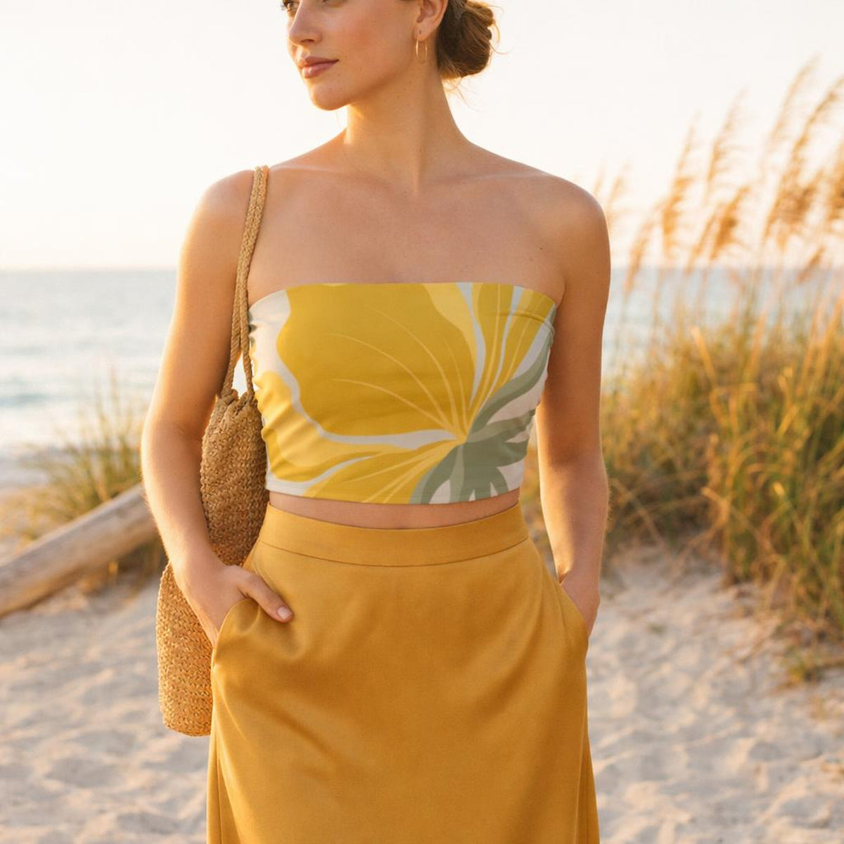 Sun Petal Tube Top | Tropical Leaf | Delight Depot · lifestyle