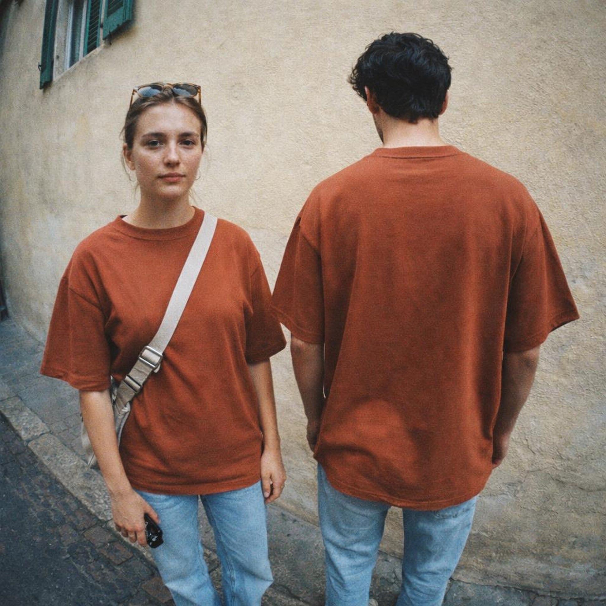 Warm Earth | Oversized T-Shirt | Plain Orange — back view