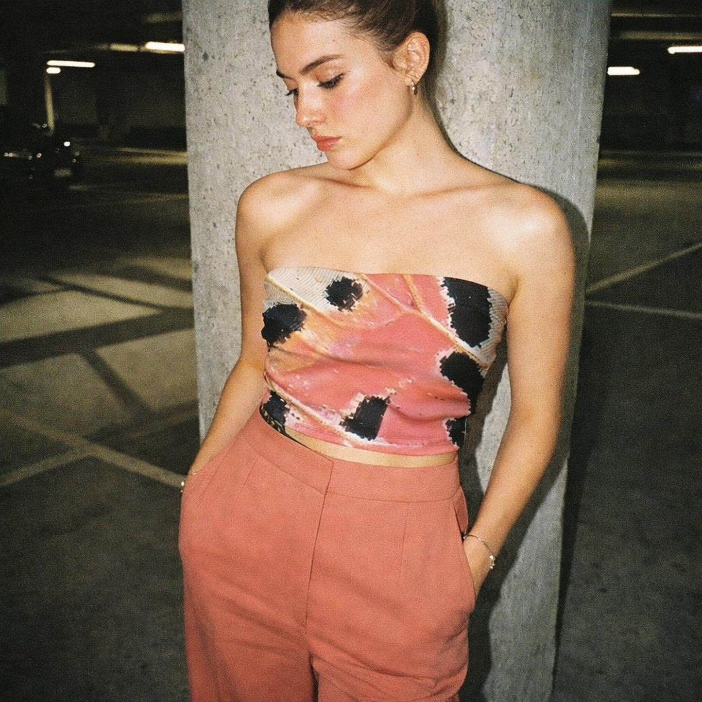 Coral Fracture | Tube Top | Abstract Print — lifestyle