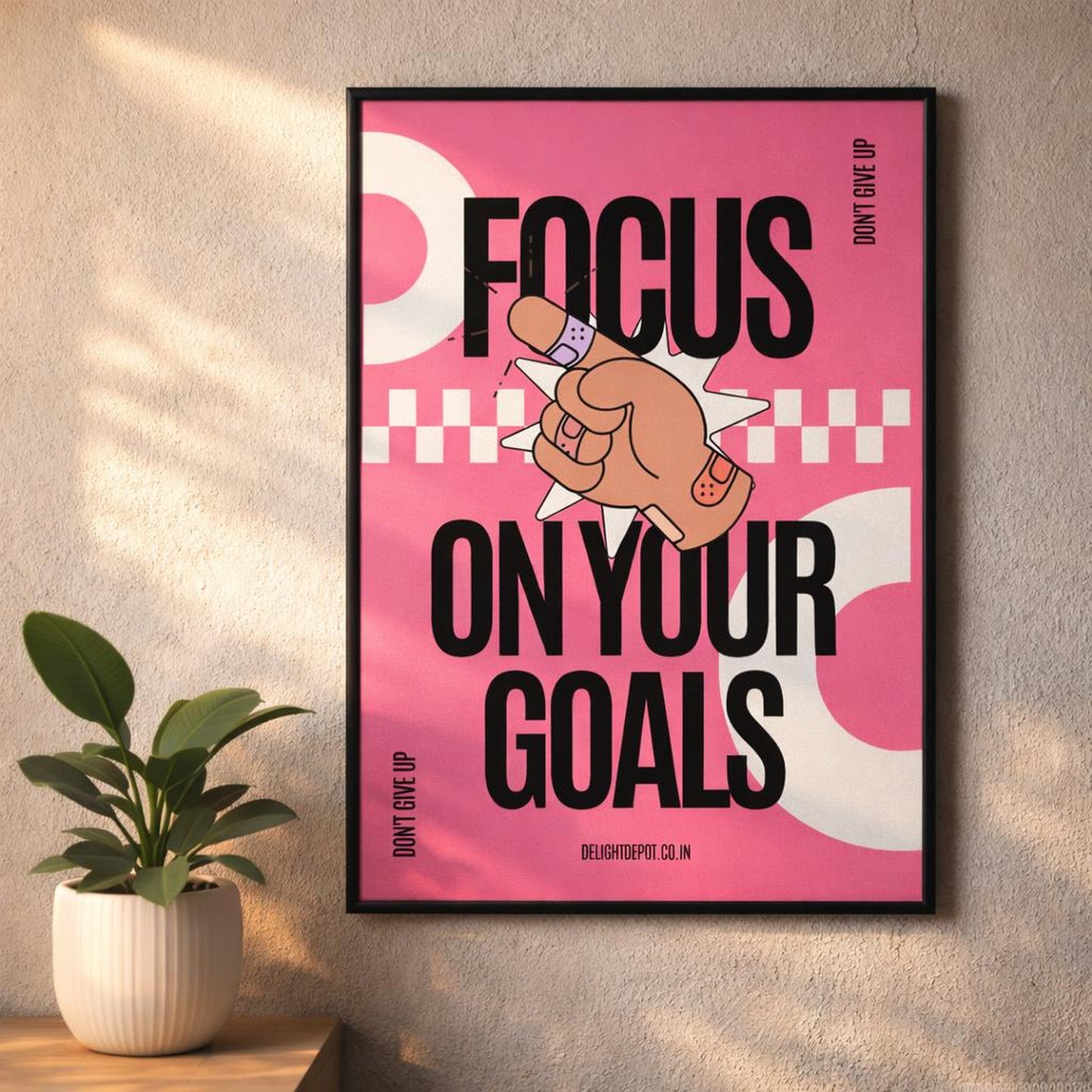 Pink Power Fist | A3 Poster | Motivational Art — design detail