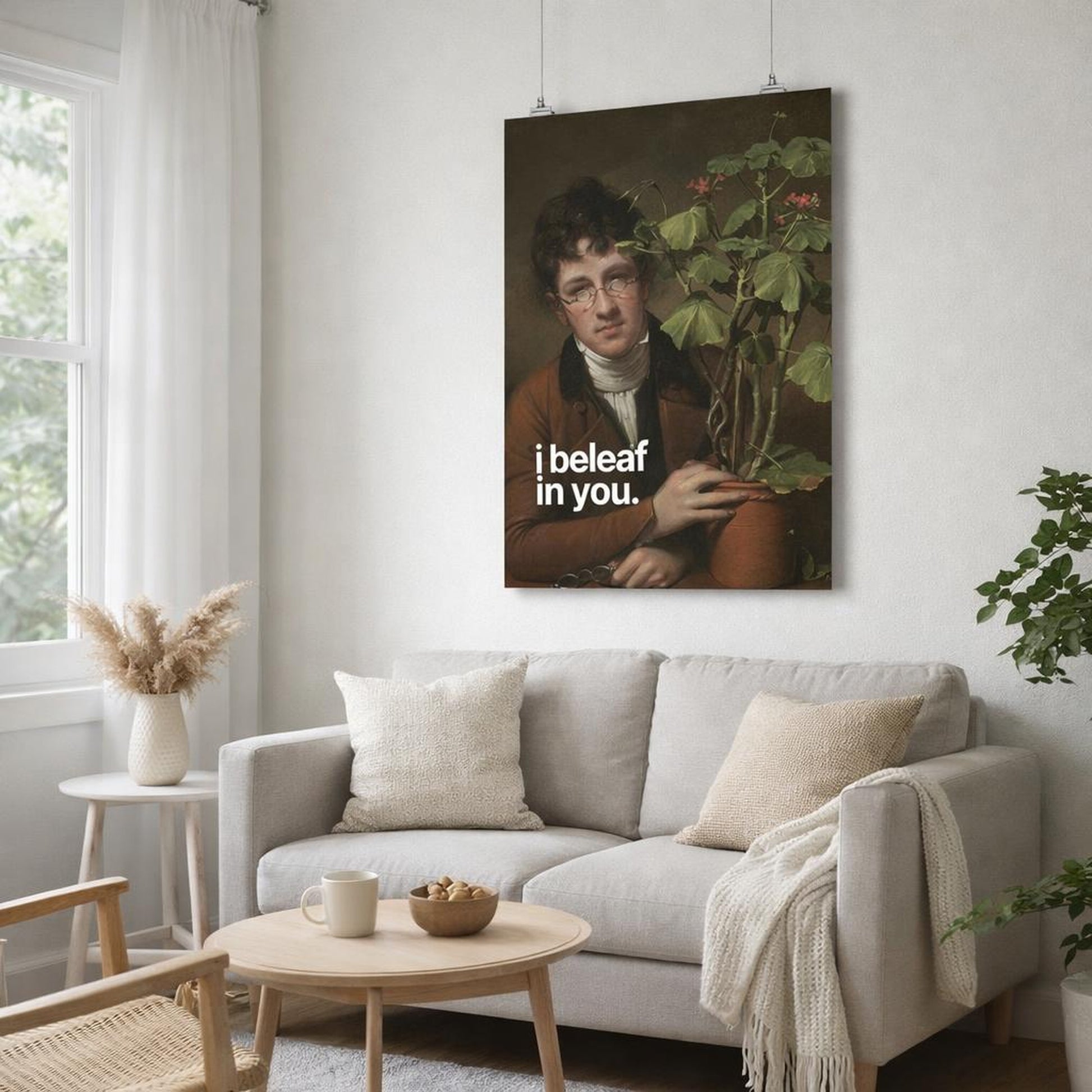 I Beleaf In You | A3 Poster | Plant Pun Vibes · front view