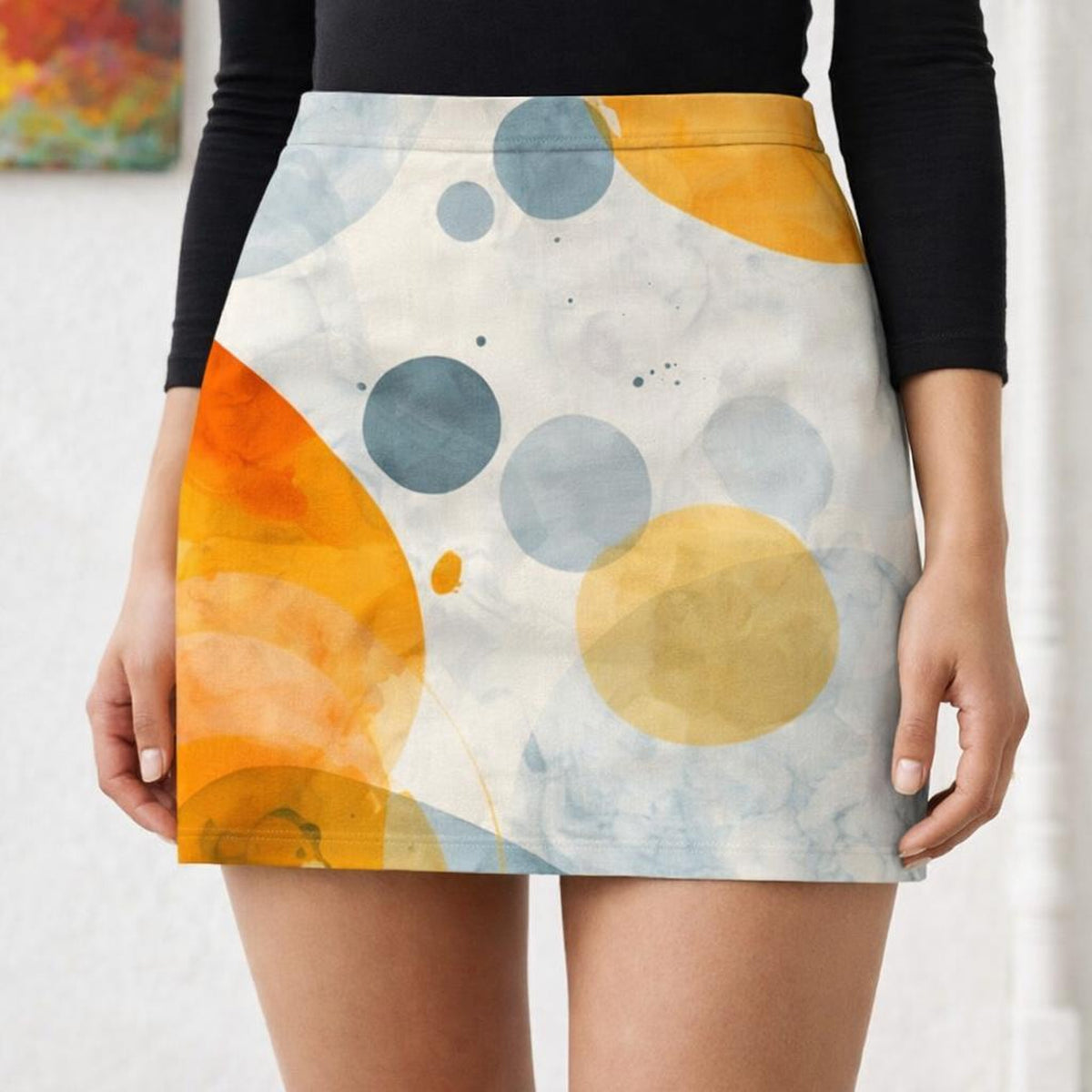 Rang Boondein | Mini Skirt | Watercolor Pastels on White — lifestyle