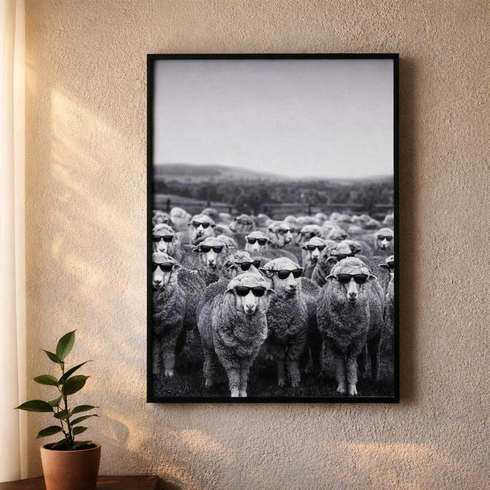 Sheep | A3 Poster | Sunglasses & Serenity · design detail